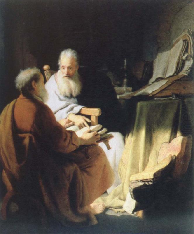 Rembrandt van rijn two lod men disputing china oil painting image